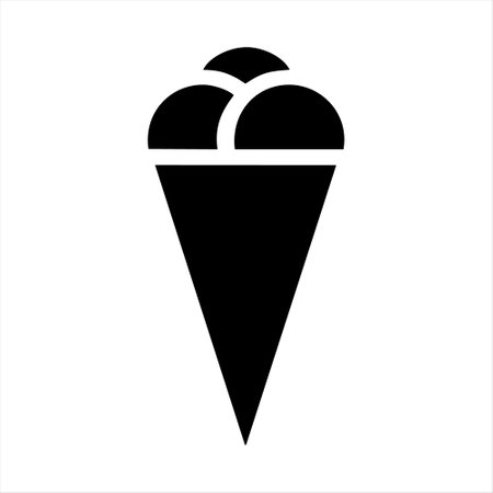 Ice cream icon. Black ice cream icon on white background. Vector illustration.のイラスト素材