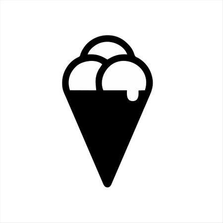 Ice cream cone icon. Ice cream vector icon on white background.のイラスト素材