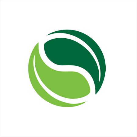 Tennis ball icon. Vector illustration of a green tennis ball.のイラスト素材