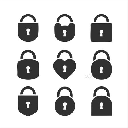 Lock icons set. Padlock icon in flat style. Vector illustrationのイラスト素材