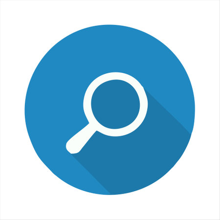 Search icon. Magnifying glass icon. Vector illustration. Flat design.のイラスト素材