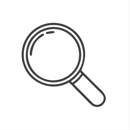 Magnifying glass line icon. Magnifying glass icon. Vector illustrationのイラスト素材