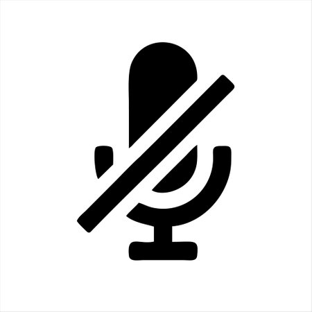 No Microphone Icon, No Microphone Icon Vector Art Illustrationのイラスト素材