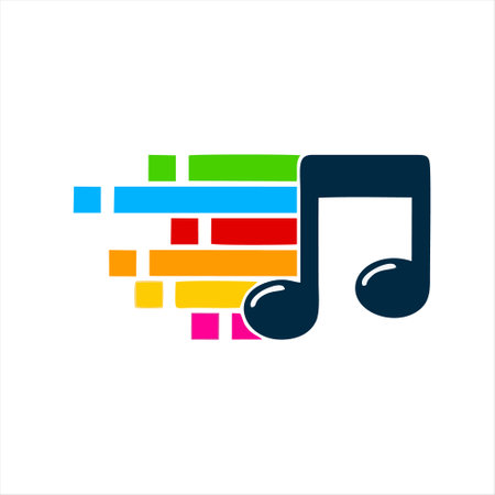 Music note icon in flat style. Music vector illustration on white isolated background.のイラスト素材