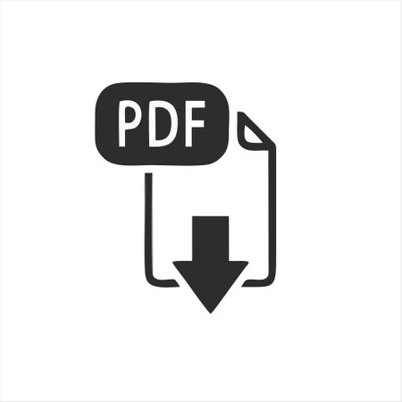 PDF file download icon. Download pdf button vector icon. PDF file symbolのイラスト素材