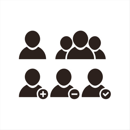 People Icon Set. Flat Design. Vector Illustration. EPS 10のイラスト素材