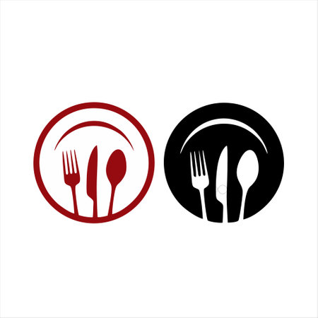 spoon and fork icon vector illustration design template. spoon and fork icon vectorのイラスト素材