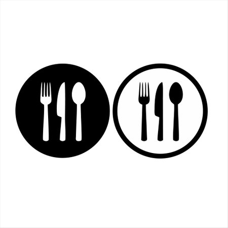 spoon and fork icon vector. spoon and fork icon vector. spoon and fork icon vectorのイラスト素材