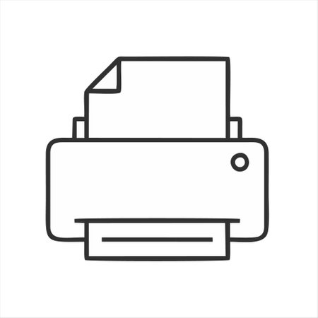 Printer icon. Isolated on white background. Vector illustration.のイラスト素材