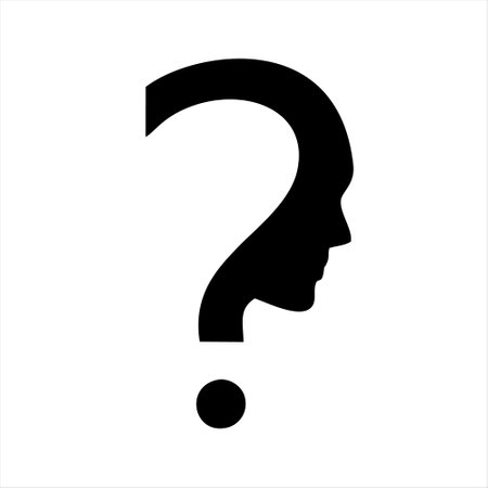Question mark icon. Human head with question mark. Vector illustration.のイラスト素材