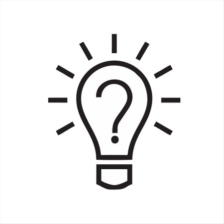 Bulb icon. Idea symbol. Light bulb with question mark.のイラスト素材