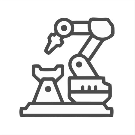 Robotic arm line icon. Editable stroke. Vector illustration.のイラスト素材