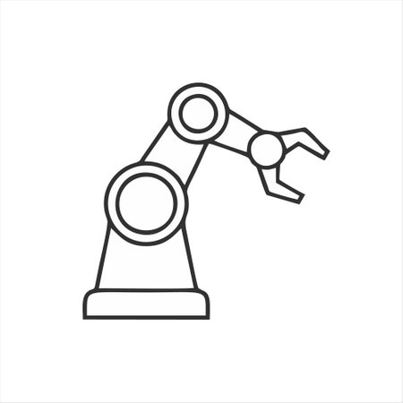 Robotic arm line icon. Editable stroke. Vector illustration.のイラスト素材