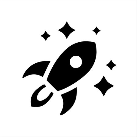 Rocket icon on white background. Vector illustration in trendy flat style.のイラスト素材