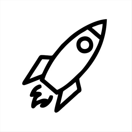 Rocket icon. Vector illustration. Isolated on a white background.のイラスト素材