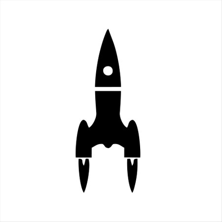 Rocket icon on white background. Vector illustration. Flat design style.のイラスト素材