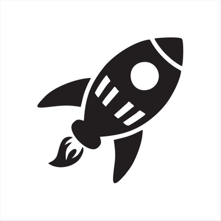 Rocket icon isolated on white background. Vector illustration, EPS 10.のイラスト素材