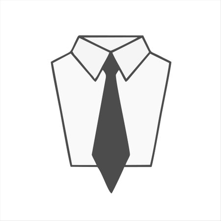 Men's shirt and tie icon. Vector illustration isolated on white background.のイラスト素材