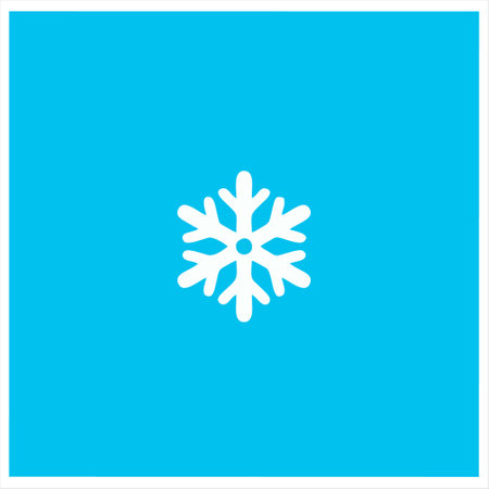 Snowflake icon in trendy flat style isolated on blue background. Vector illustration.のイラスト素材