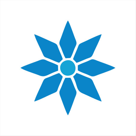 Flower icon. Flat design. Vector illustration. Blue color.のイラスト素材