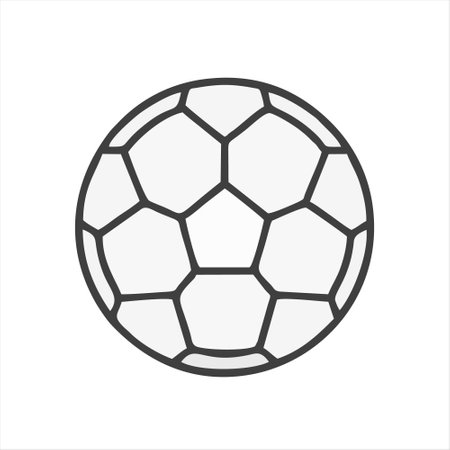Soccer ball icon isolated on white background. Vector illustration in outline style.のイラスト素材