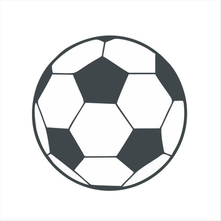 Soccer ball icon isolated on white background. Flat vector illustration.のイラスト素材