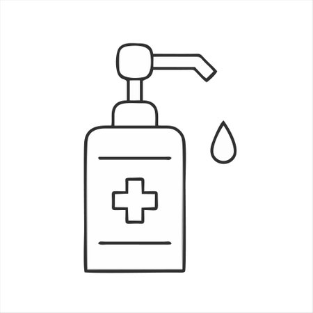 Hand sanitizer icon. Vector illustration. Hand sanitizer icon.のイラスト素材