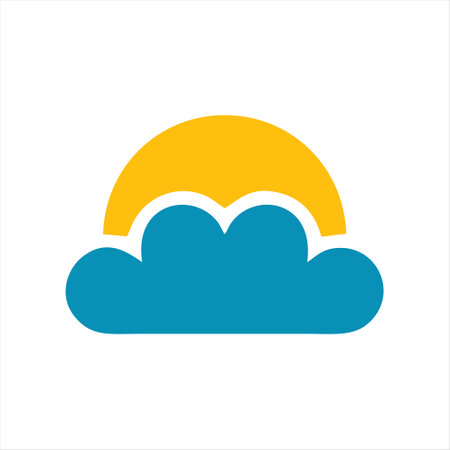 cloudy weather icon, vector illustration. Flat design style with gradient.のイラスト素材