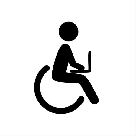 Disabled person icon. Handicapped person icon. Wheelchair icon vectorのイラスト素材