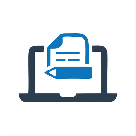 Laptop and document icon. Perfect for application and web design.のイラスト素材