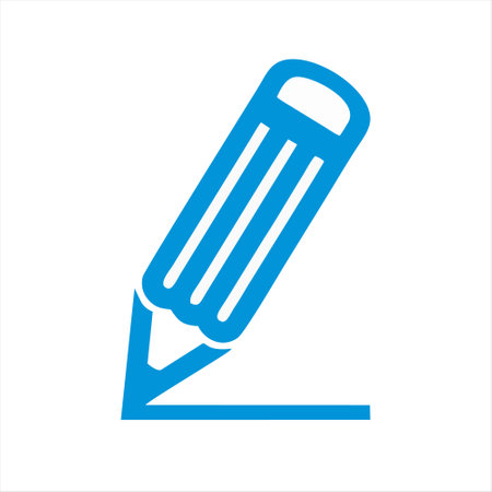 Pencil icon on white background. Vector illustration. Flat design.のイラスト素材