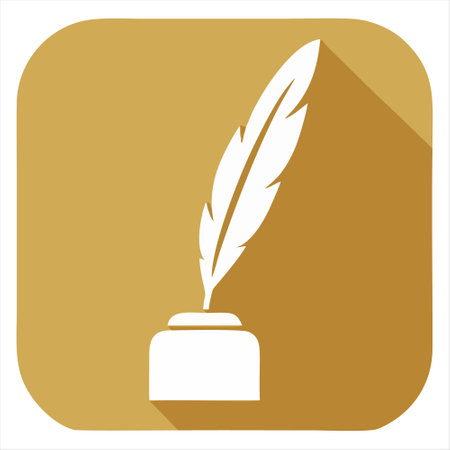 Feather pen flat icon. Vector illustration, eps 10.のイラスト素材