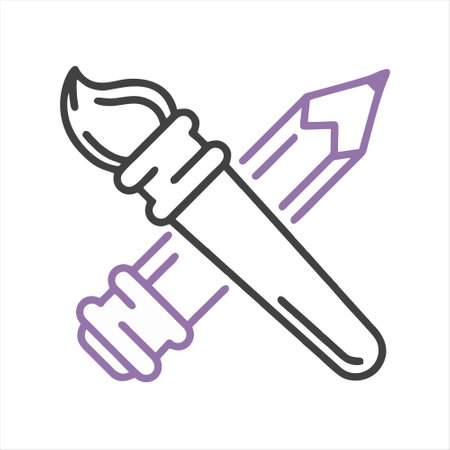 Paint brush icon. Isolated vector illustration on white background.のイラスト素材