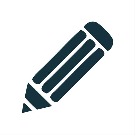 Pencil icon in trendy flat style isolated on white background. Pencil symbol for your web site design, , app, UI.のイラスト素材