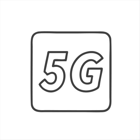 5G line icon, vector illustration, isolated on white background.のイラスト素材