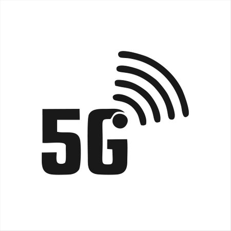 5G network icon isolated on white background. Wireless technology. Vector illustrationのイラスト素材