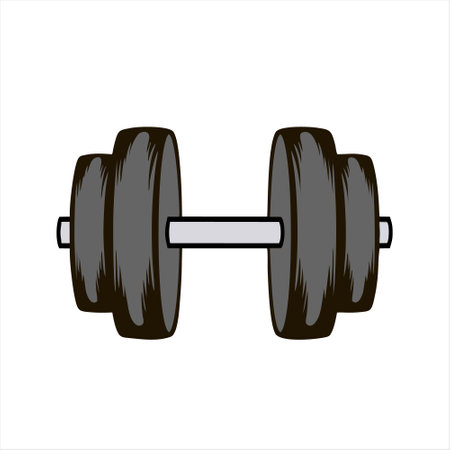 Dumbbell icon. Gym and fitness equipment. Vector illustration.のイラスト素材