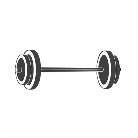 Barbell icon isolated on white background. Gym equipment. Vector illustrationのイラスト素材