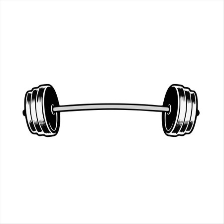 Barbell icon isolated on white background. Gym equipment. Vector illustration.のイラスト素材