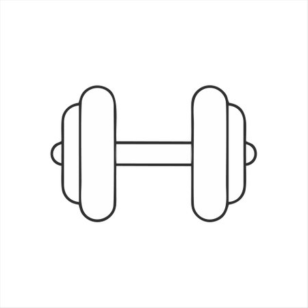 Dumbbell line icon, outline vector graphics, a linear pattern on a white background, eps 10.のイラスト素材