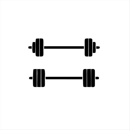 Dumbbells icon isolated on white background. Vector illustration.のイラスト素材