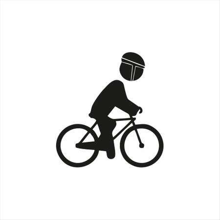Cyclist icon isolated on white background. Cyclist icon vectorのイラスト素材