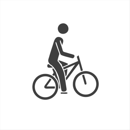 Cyclist icon in flat style. Cyclist vector illustration on white isolated background.のイラスト素材