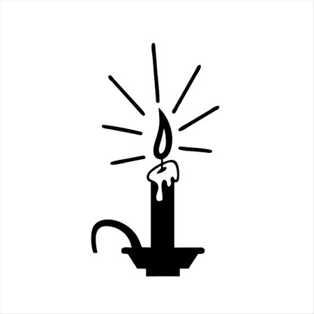 Candle icon on white background. Vector stock illustration. EPS 10のイラスト素材