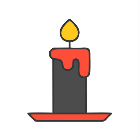 Candle icon. Isolated on a white background. Vector illustration.のイラスト素材