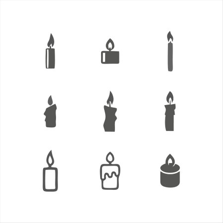 candle icon set on white background. vector illustration eps 10のイラスト素材