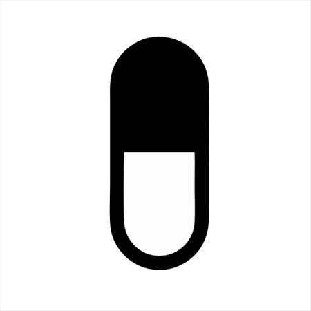 Pill icon. Capsule icon vector isolated on white background.のイラスト素材