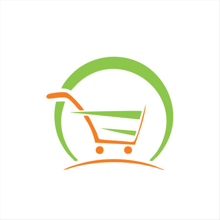Shopping cart vector logo design template. Shopping cart icon design.のイラスト素材