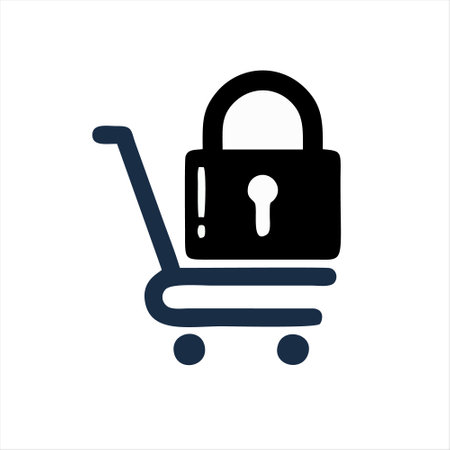 lock and shopping cart icon. Flat design style eps 10.のイラスト素材