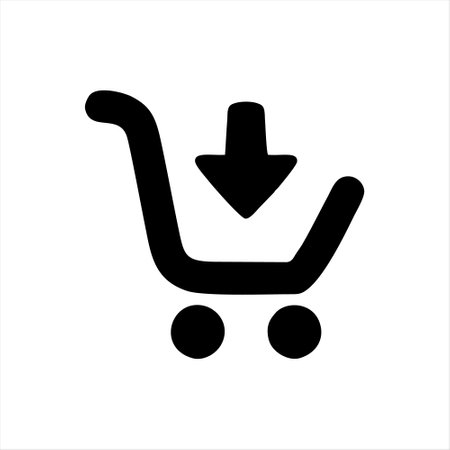 Shopping cart icon. Shopping cart icon. Black shopping cart icon on white backgroundのイラスト素材